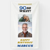 90 Dus wat een grappig mijlpaal 90ste verjaardag f Spandoek (Verticaal)