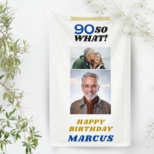90 Dus wat een grappig verstrijken 90ste verjaarda Spandoek