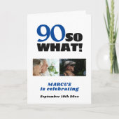 90 Dus wat grappig 90e verjaardag 2 foto's verjaar Kaart (Voorkant)