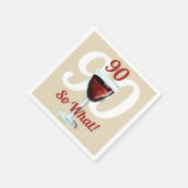 90 Dus wat Motivatie Rode Wijn 90ste Verjaardag Servet (Hoek)