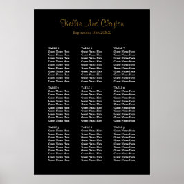 90 Eenvoudige zwarte-weddenschapskaart Poster