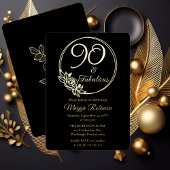 90 en Fabulous 90ste verjaardagsfeest gestempeld Folie Uitnodiging