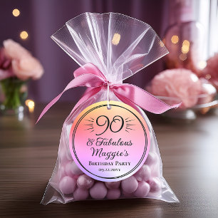 90 en Fabulous 90ste verjaardagsfeestje  Bedankjes Labels