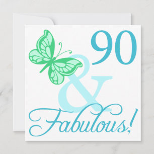 90 en Fabulous Birthday Gifts (Aqua) Kaart