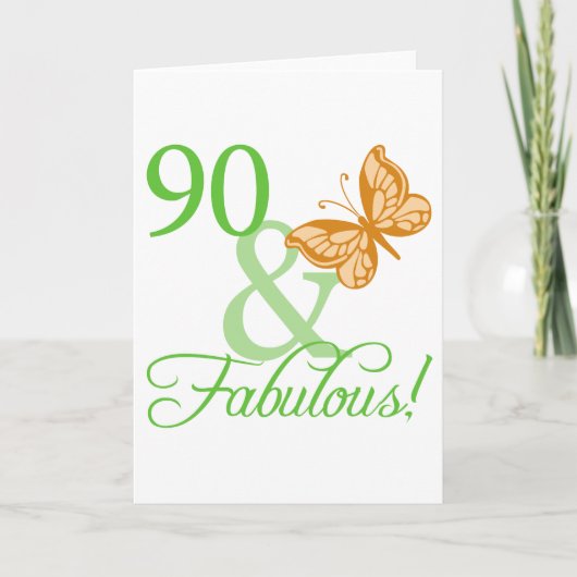 90 en Fabulous Birthday Gifts Kaart (Voorkant)