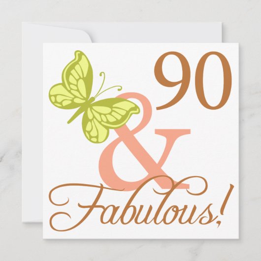 90 en Fabulous Birthday Gifts (najaar) Kaart (Voorkant)