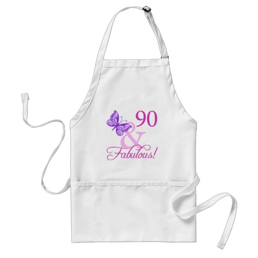 90 en Fabulous Birthday Gifts (plum) Standaard Schort (Voorkant)