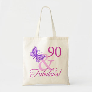 90 en Fabulous Birthday Gifts (plum) Tote Bag