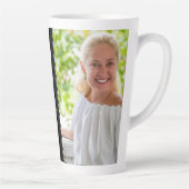 90 en Fabulous Elegant Black 90th Birthday Foto Latte Mok (Rechts)