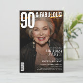 90 en Fabulous Magazine Hoesje 90ste verjaardag Kaart (Staand voorkant)