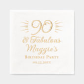 90 en fantastisch 90ste verjaardagsfeest folie servetten (Voorkant)