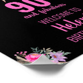 90 en fantastisch zwart verjaardagsfeestje poster (Hoek)