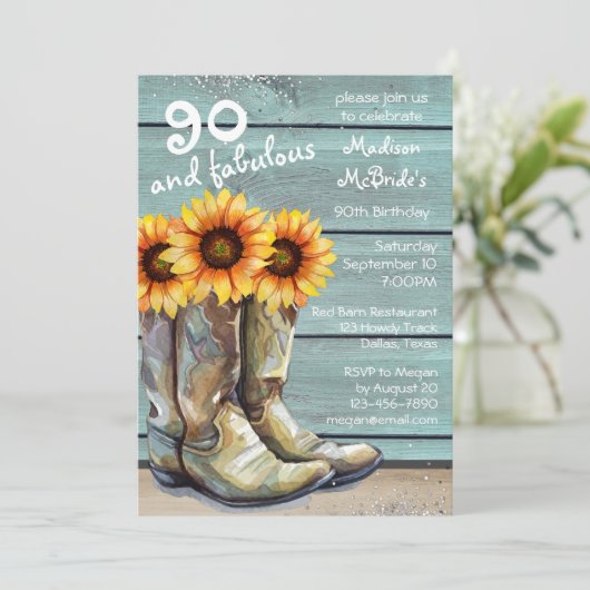 90 en fantastische rustieke land Westerne zonneblo Kaart (Staand voorkant)