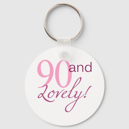 90 en liefdevolle Birthday Gifts Sleutelhanger (Voorkant)