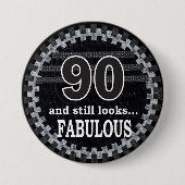 90 en nog kijkt Fabulous Button (Voorkant)