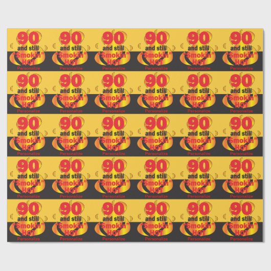 90 en nog steeds rokin Hot | 90e verjaardag Cadeaupapier (Vlak)
