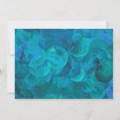 90 en non-stop Abstract Ocean Blue Foto Verjaardag Kaart (Achterkant)