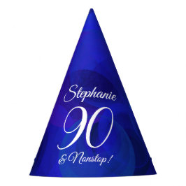 90 en Nonstop Elegant Royal Blue Birthday Feesthoedjes