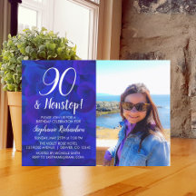 90 en Nonstop Royal Blue Photo Birthday