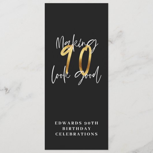 90 er goed uit laten zien zwart goud menu (Achterkant)