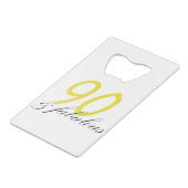 90 & Fabulous Creditkaart Flessenopener (Voorkant Gekanteld)