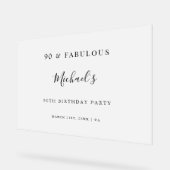 90 & Fabulous Frosted Verjaardagsfeest Welkom Acryl Bord (Hoek)