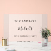 90 & Fabulous Frosted Verjaardagsfeest Welkom Acryl Bord (Huwelijk)