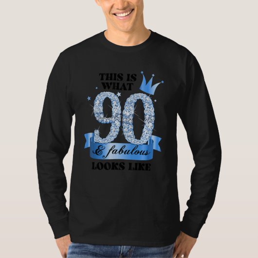 90 & Fabulous I Blue White Party Group Candid Phot T-shirt (Voorkant)