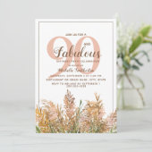 90 Fabulous Pampas Grass op White Birthday Kaart (Staand voorkant)