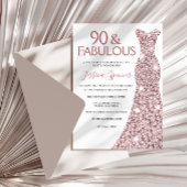 90 & Fabulous Roos Gold Dress 90e verjaardag Kaart