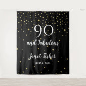 90 & Fabulous verjaardag Photo Booth achtergrond b Wandkleed (Voorkant)