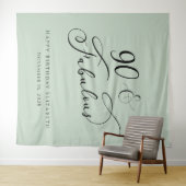 90 fantastische Sage Green verjaardagsfeestje Wandkleed (In Situ (horizontaal))