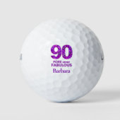 90 FOREVER-ever Fabulous 90th Birthday Purple Flow Golfballen (Voorkant)