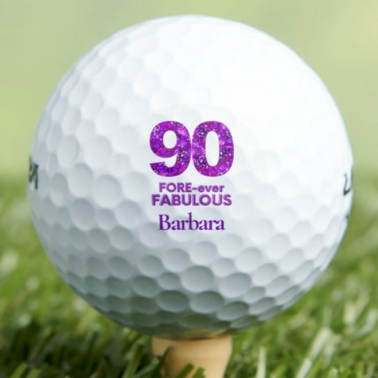 90 FOREVER-ever Fabulous 90th Birthday Purple Flow Golfballen
