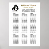 90 Funny Penguin Greeter Wedding Seating Chart Poster (Voorkant)