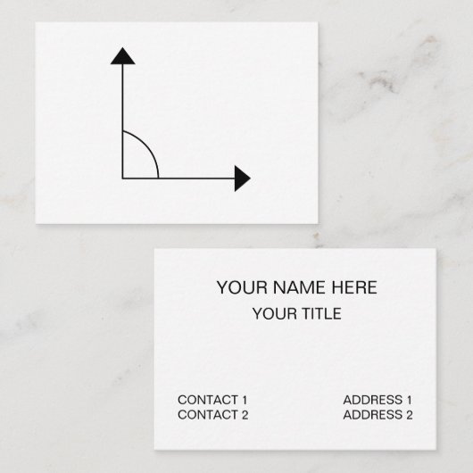 90 graden Rechte hoek Wiskunde Leraar Visitekaartje (Voorkant / Achterkant)