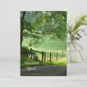 90 Herdenkingsjaren/Landschap-Birthday/Mannelijke Kaart (Staand voorkant)