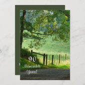 90 Herdenkingsjaren/Landschap-Birthday/Mannelijke Kaart (Voorkant / Achterkant)