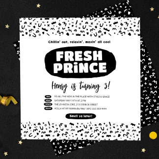 90 Hip Hop Birthday, Fresh Prince Rap Party Kaart