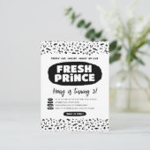 90 Hip Hop Birthday, Fresh Prince Rap Party Uitnodiging Briefkaart (Staand voorkant)