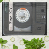 90-inch Emo-Cassettebandje zwart-wit, gemengde tap Theedoek (Gevouwen)