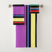 90-inch geïnspireerde multikleurenzwarte, moderne  bad handdoek (Insitu)