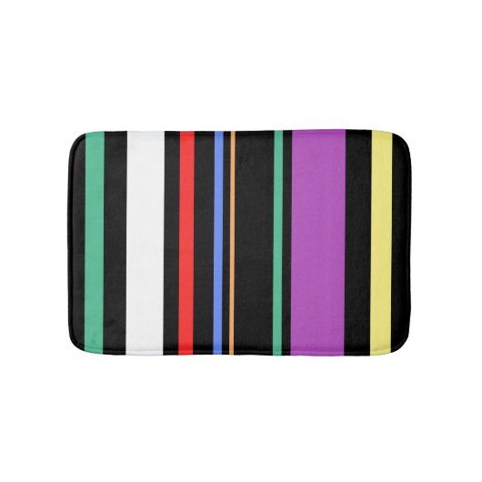 90-inch geïnspireerde multikleurenzwarte, moderne badmat (Voorkant)