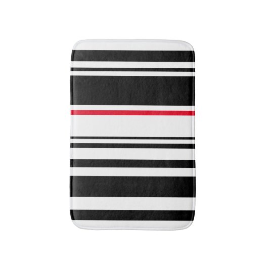 90-inch geïnspireerde zwarte streep met Red Accent Badmat (Voorkant Verticaal)