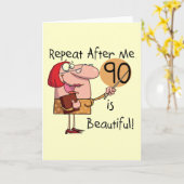 90 is Beautiful T-shirts en cadeaus Kaart (Gele Bloem)