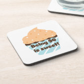 90 is Sweet Birthday T-shirts en cadeautjes Bier Onderzetter (Linkerzijde)