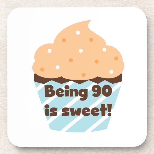90 is Sweet Birthday T-shirts en cadeautjes Bier Onderzetter (Voorkant)