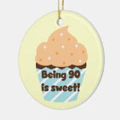 90 is Sweet Birthday T-shirts en cadeautjes Keramisch Ornament (Links)