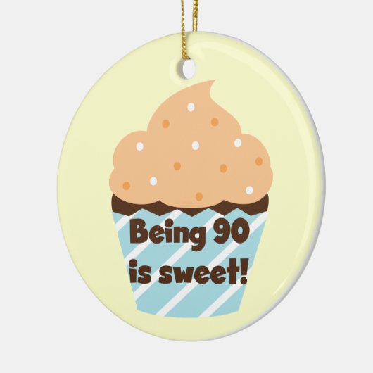 90 is Sweet Birthday T-shirts en cadeautjes Keramisch Ornament (Links)