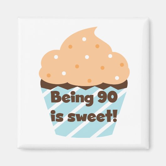 90 is Sweet Birthday T-shirts en cadeautjes Magneet (Voorkant)